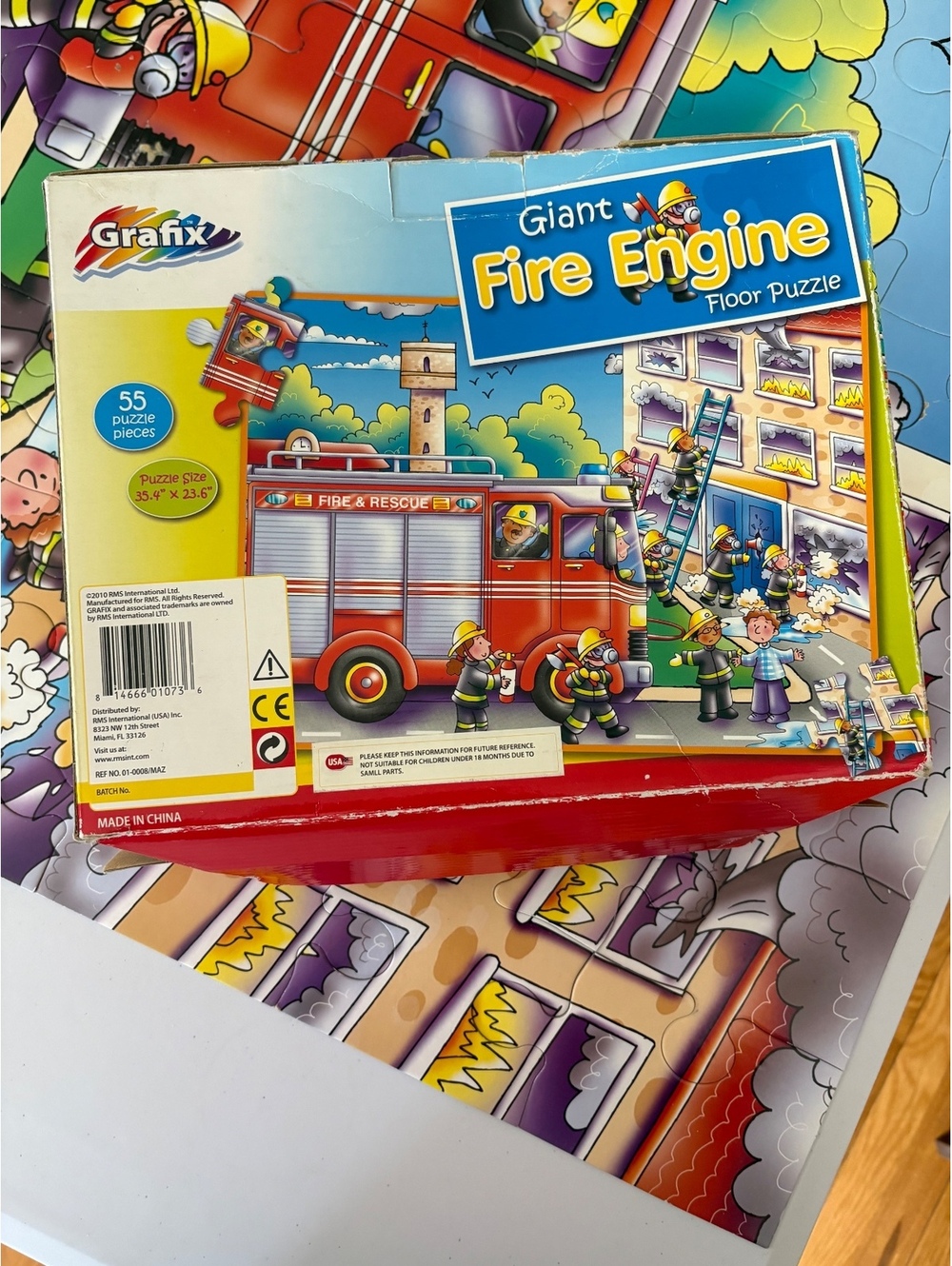Giant fire engine floor puzzle